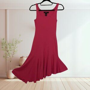 DBC Pink Asymmetrical Midi Dress | Size 2 | Flowy Mermaid Hem Sleeveless Style